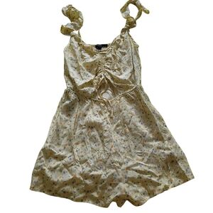 Forever 21 Yellow Floral Ruched Top